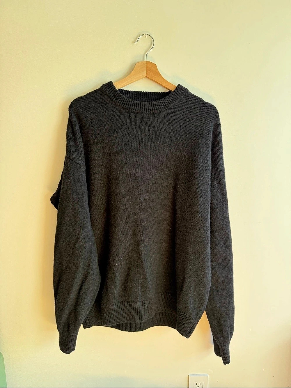 Colorful Standard Recycled Merino Wool Oversized Crew Black Sweater